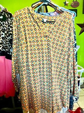 Cato Colorful Geometric Blouse